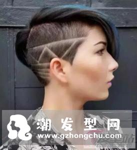 女生帅气刻痕短发 时尚个性回头率超高