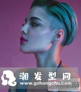 短发女生侧面剃发型 酷炫有个性比男生还帅