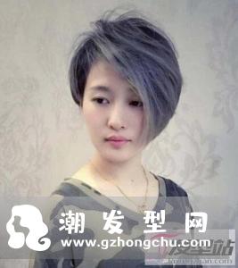 不对称短发别具一格的染发颜色