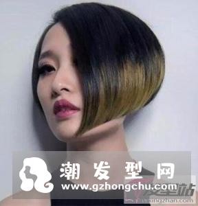 不对称短发别具一格的染发颜色