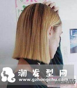 一刀切女生短发发型 齐发尾设计很潮很有范