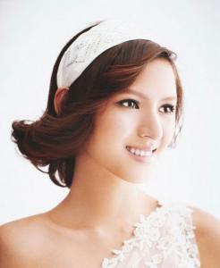 什么样的新娘卷发显年轻 斜刘海无刘海都这么美