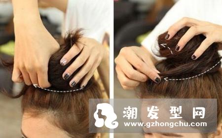 短发扎成丸子头的方法 还是步骤图解