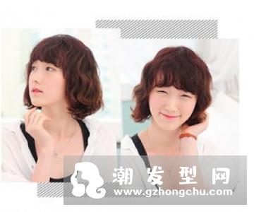 蛋卷头中长发怎么烫 发型图片欣赏