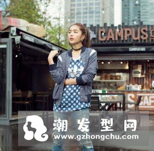 夏若妍长发发型图片 高马尾很有活力