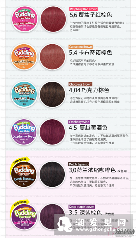 韩国布丁染发剂的使用方法 布丁染发剂染发教程及颜色分类