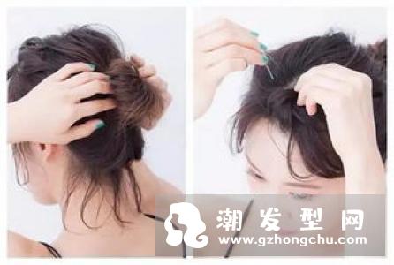 直发丸子头扎法步骤图解