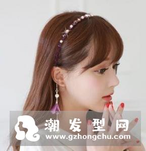 圆脸短马尾适合什么发箍 带钻的还是花朵好