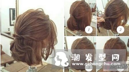 短发编发发型扎法图解步骤 手残女都会短发编发轻松度过尴尬期！