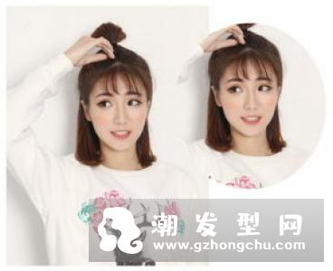 齐肩发怎么扎好看 半丸子头清爽甜美又淑女