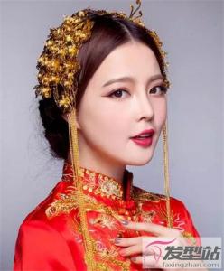 中式新娘盘发发型 简约浪漫极具古典美