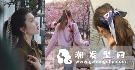盘发就靠马尾 丝巾 只要一条丝巾让你瞬间变的温柔