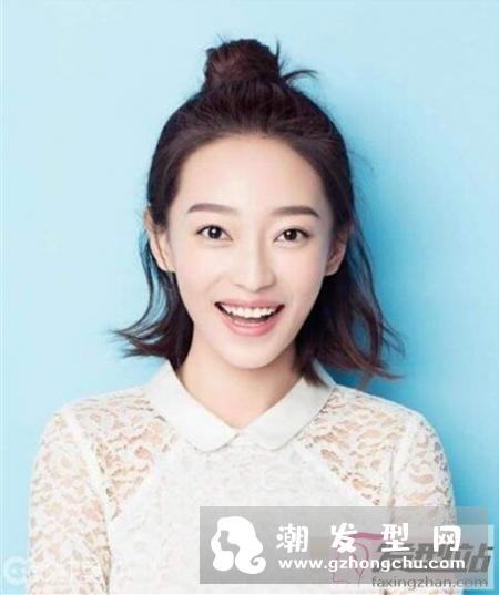 齐肩发怎么扎好看 半丸子头清爽甜美又淑女