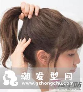 有刘海的发型扎法 适合当伴娘的齐刘海花苞头扎发