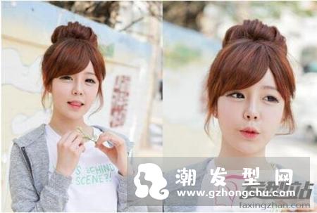 超甜美花苞头盘发发型 不容忽略的青春活力扎发