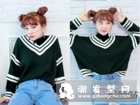 左右双丸子头这么扎好看 萌萌哒展现双重可爱