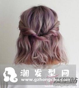 齐肩短发怎么扎 多色染发这样扎大放异彩
