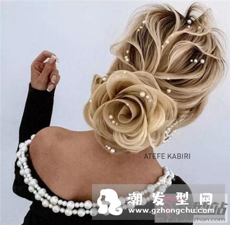 欧式晚装盘发宫廷风贵妇盘发,每一丝发丝纹理尽显造型师严谨的态度