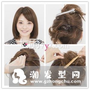 长发女生淑女盘发发型 欧式优雅宴会妆盘发