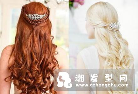 长发新娘盘发发型 凌乱风盘发独具美感