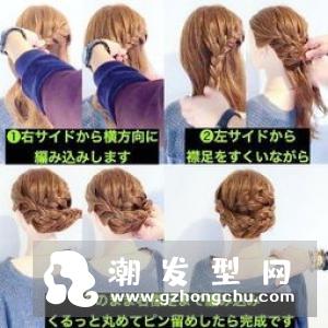 长发女生淑女盘发发型 欧式优雅宴会妆盘发