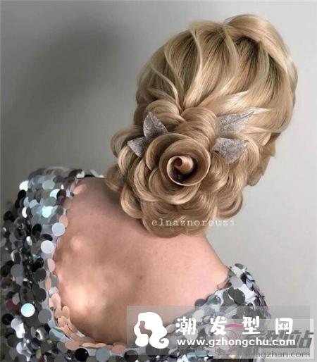 欧式晚装盘发宫廷风贵妇盘发,每一丝发丝纹理尽显造型师严谨的态度