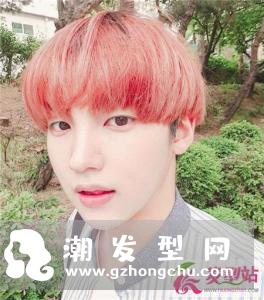 韩式男生染发设计 胭脂蓝锈红樱桃色