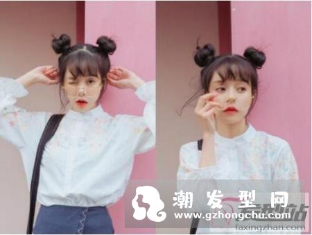 左右双丸子头这么扎好看 萌萌哒展现双重可爱