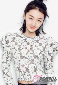 齐肩发怎么扎好看 半丸子头清爽甜美又淑女