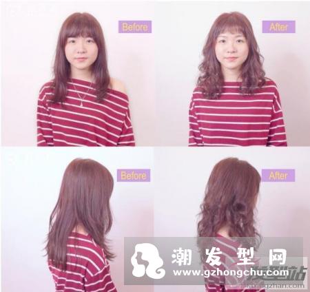适合上班女士的中长卷发造型 眉上棉花糖卷发吹干就很有型