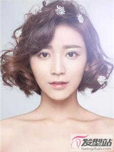 婚纱照短发新娘发型 打造最美短发女神