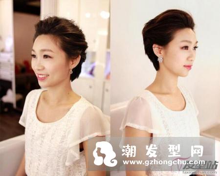 短发新娘发型无变化？化妆师教短发新娘Set头衬脸型