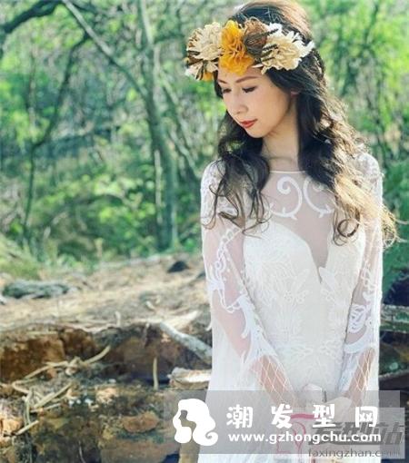 鲜花头饰新娘发型 结婚当天选这款绝美