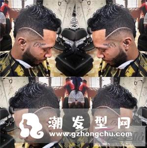 男士发型铲青雕刻 all back 推后边
