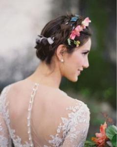 婚纱照短发新娘发型 打造最美短发女神
