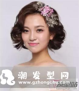 婚纱照短发新娘发型 打造最美短发女神