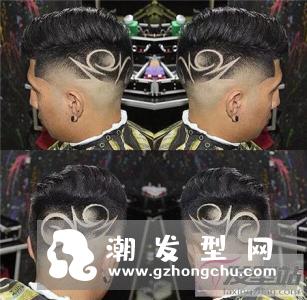男士发型铲青雕刻 all back 推后边