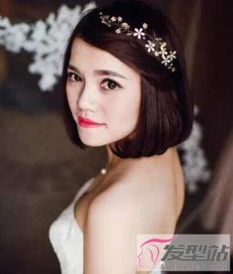 短发新娘结婚当天发型 唯美浪漫成全场焦点
