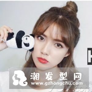 无刘海半丸子头怎么扎 适合长发吗