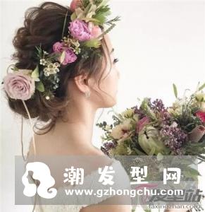 鲜花头饰新娘发型图片 浪漫程度不是一般的美