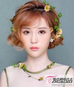 短发新娘结婚当天发型 唯美浪漫成全场焦点