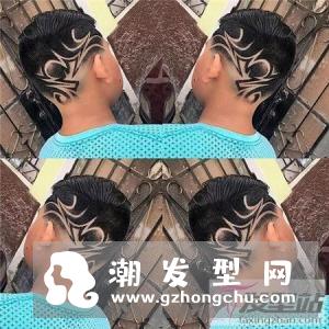 男士发型铲青雕刻 all back 推后边