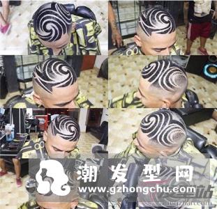 男士发型铲青雕刻 all back 推后边