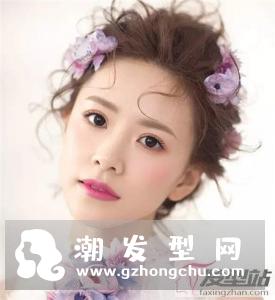韩式婚纱照新娘发型 凌乱感造型尽显浪漫