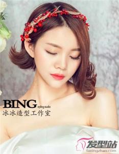 短发新娘婚纱造型 最美发型打开方式