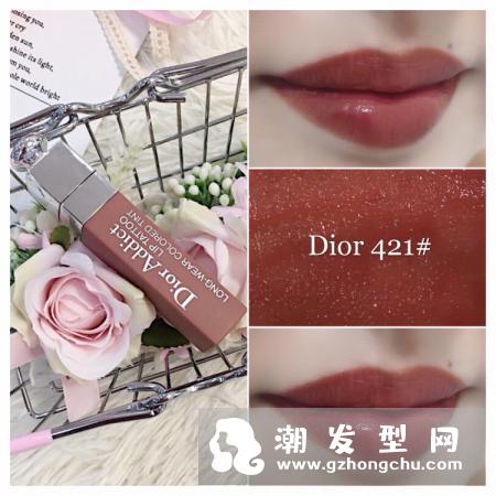 迪奥421染唇液试色效果图 奶茶橘色就是这样美