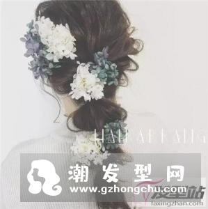 鲜花头饰新娘发型图片 浪漫程度不是一般的美