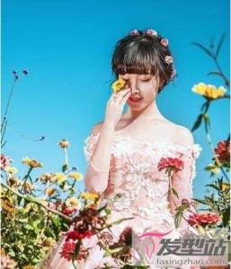 额头高新娘适合的盘发 高额头也可做温柔唯美新娘