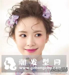 韩式婚纱照新娘发型 凌乱感造型尽显浪漫