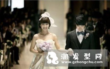短发新娘结婚当天发型 唯美浪漫成全场焦点